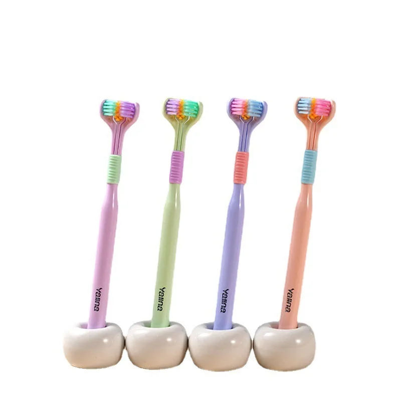 Autism Sensory Toothbrush Three Side Bristle Travel Toothbrush For Adult Complete Teeth And Gum Care Pretty Good Angle Bristles