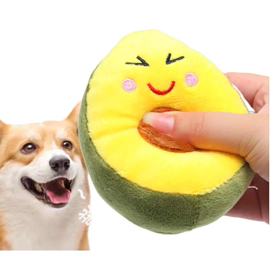 Manufacturers Plush Avocado Fruit Shape Soft Toys For Pets Dogs Cats Puppy