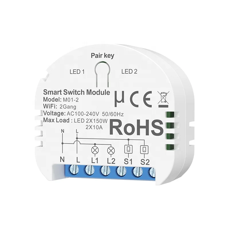 Smart Life/Tuya App control 1 gang 1 way 10A 220-240V 1500W wifi Switch Module with energy