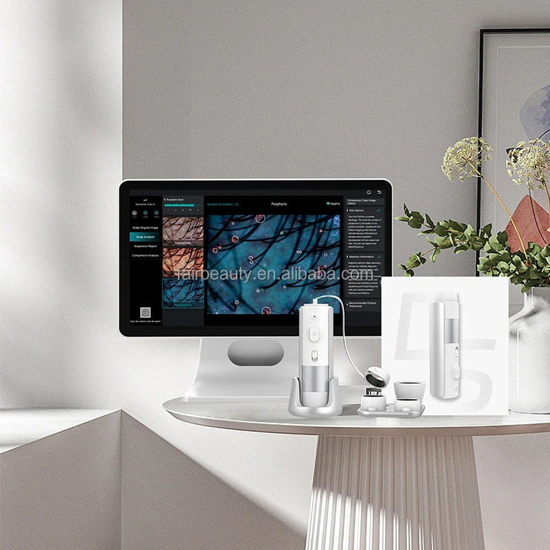 AI Intelligent Analysis Hair Tester Skin Analyzer Analysis Scalp Care With Cloud Data Storage Hair Analysis Machine