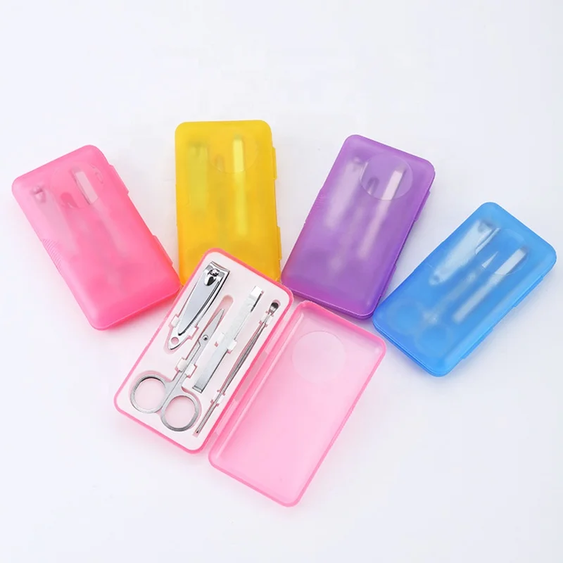 Promotion stainless steel Nail Clipper Scissor Tweezers Pedicure Tool kit mini gift Box Manicure Sets for mothers day gifts 2021