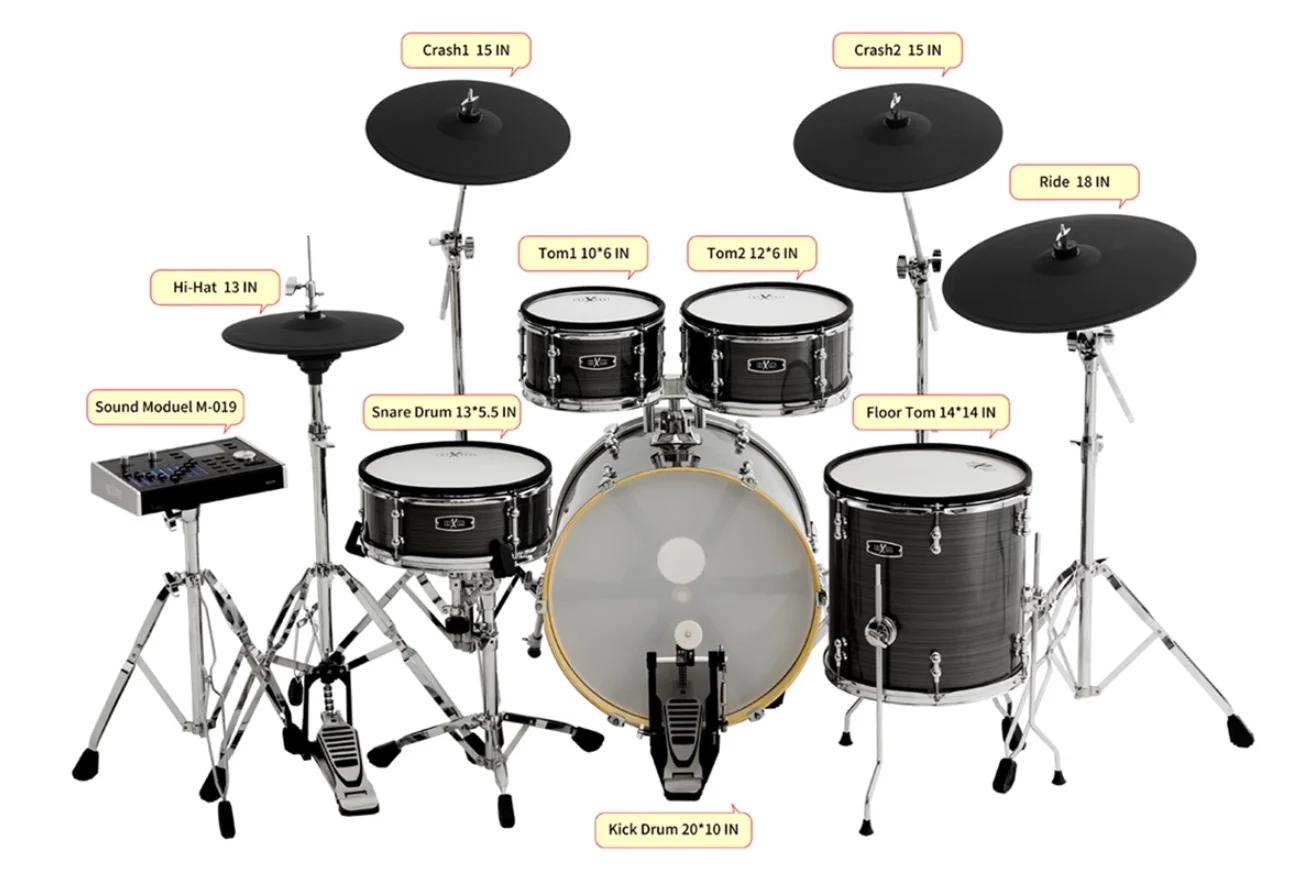 HXM XD-2000-KM Natural color acoustic design electric drum set factory direct sales