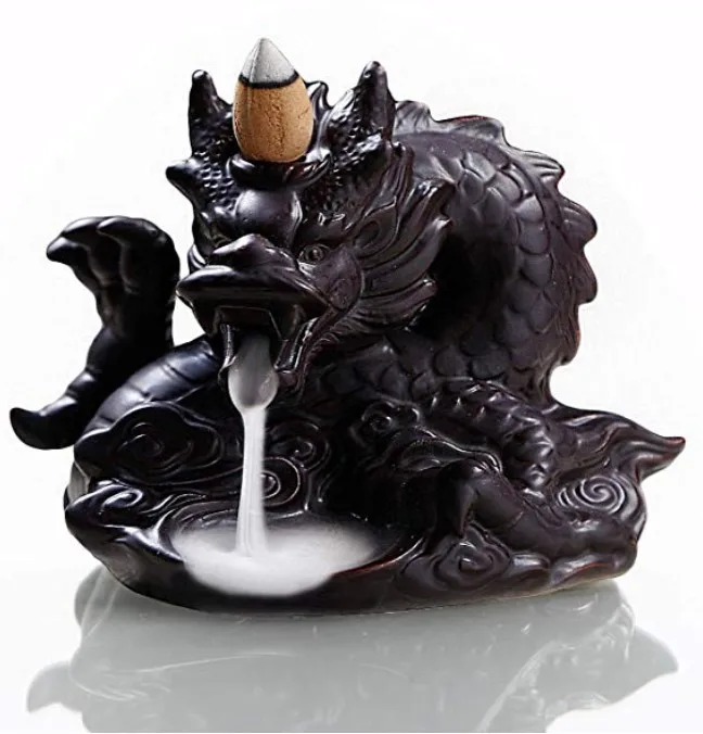 Горячая Распродажа от производителя керамический держатель для благовоний Дракон обратный поток горелка водопад ароматерапия печь домашний Декор подарок