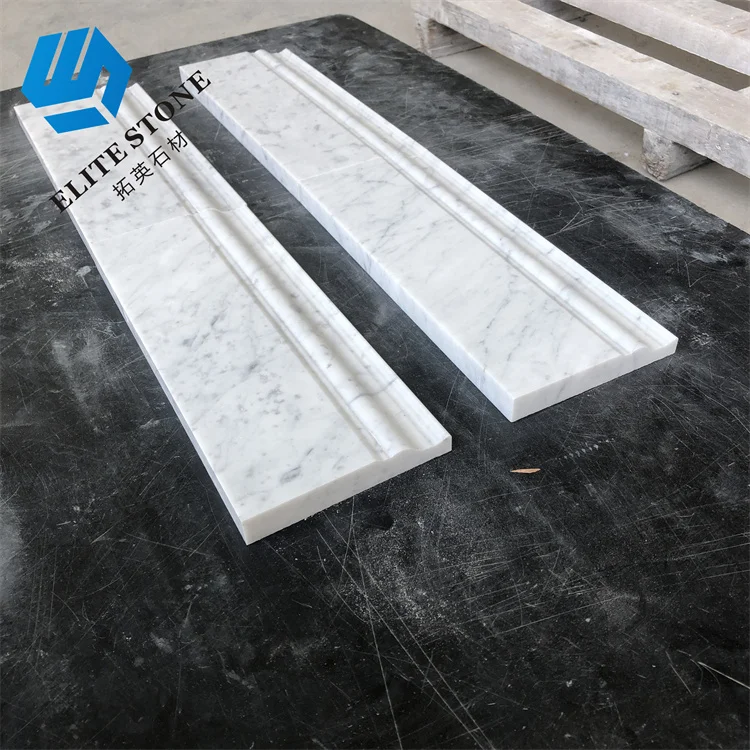 Stone Cornice Moulding Border Calacatta White Marble Crown For Decorative Profiling