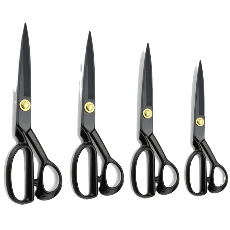 Fabric Scissors 10 inch Heavy Duty Scissors for Leather Sewing Black Shears High Carbon Steel Tailor Scissors