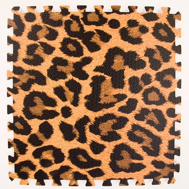 Europe hot sale leopard print thermal transfer puzzle mat tatami floor mats