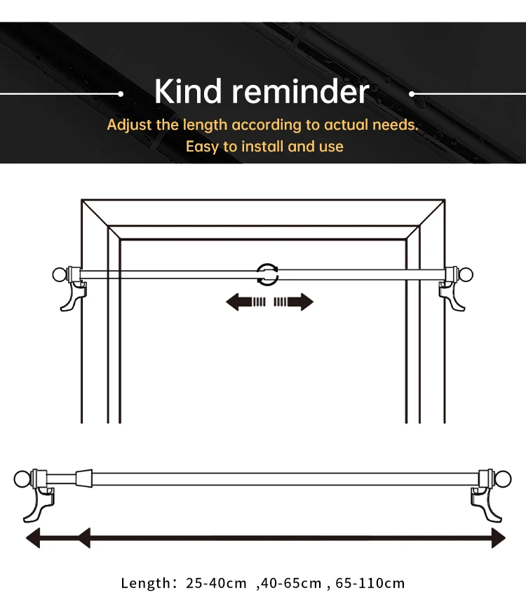 Wholesale Adjustable Curtain Pole,Classic Europe Style Curtain Cafe Rods,Living Room Cafe Curtain Rod