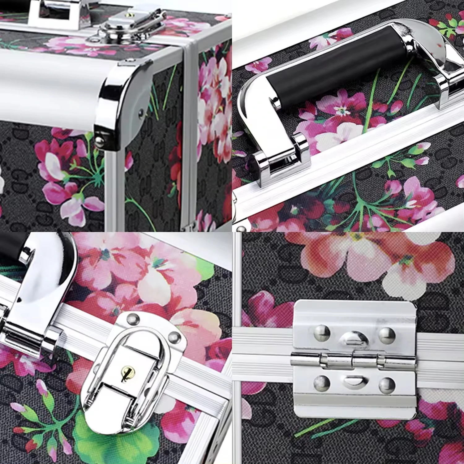 Professional Beauty Aluminum Vanity Case Makeup Nail Polish Cosmetic Box Beauty Storage Case