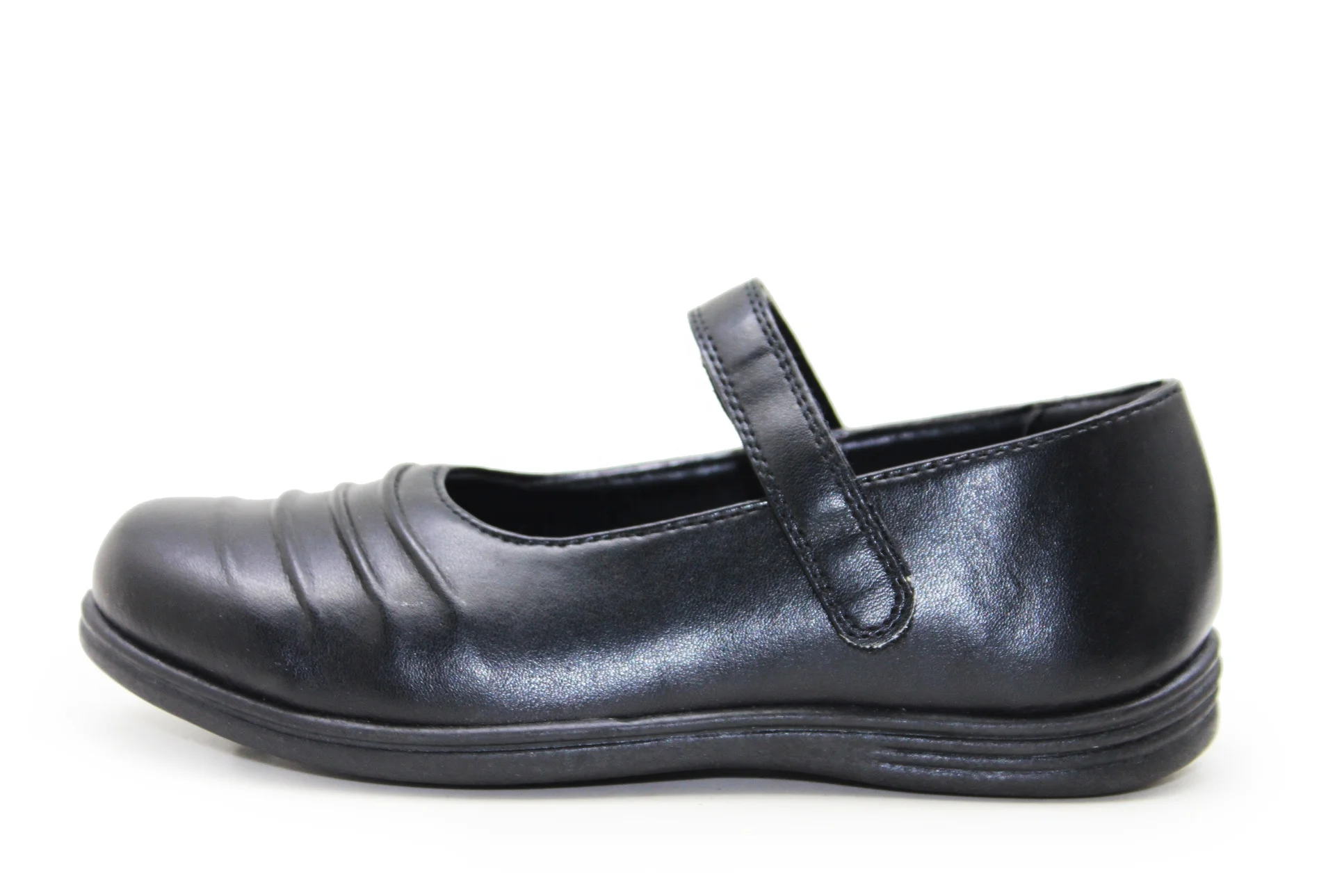 
OEM Wholesale Comfortable New Design Kids Leather Dress Formal Black Flat School Shoes for Girls 