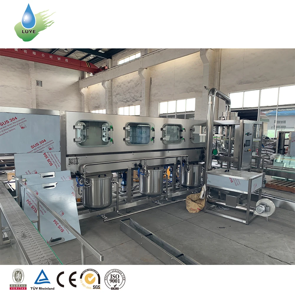 2022 Hot Sale Automatic Big Barrel Plastic Bucket 19L 20L 5 Gallon Water Bottle Plant Cleaning Filling Capping Machine