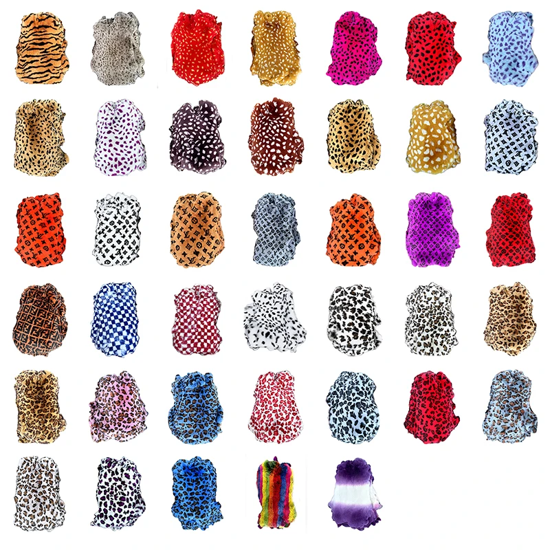 HY Rex Soft Thick Coat Dyed Color Fur Genuine Chinese Rabbit Skin Wight Natural Carton Real Spotted Pink Raw Rabbit Fur Trade