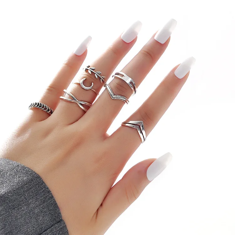 Rings For Girls Wholesale Custom Vintage Owl Butterfly Skull Snake Women Girls Men Ring Set