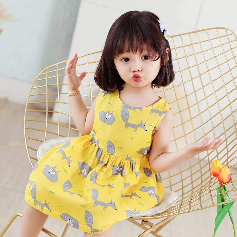 duoyingbao Wholesale 3 Years Baby Girl Dress Cotton Baby Dresses Girl Sleeveless Baby Girl Summer Dress