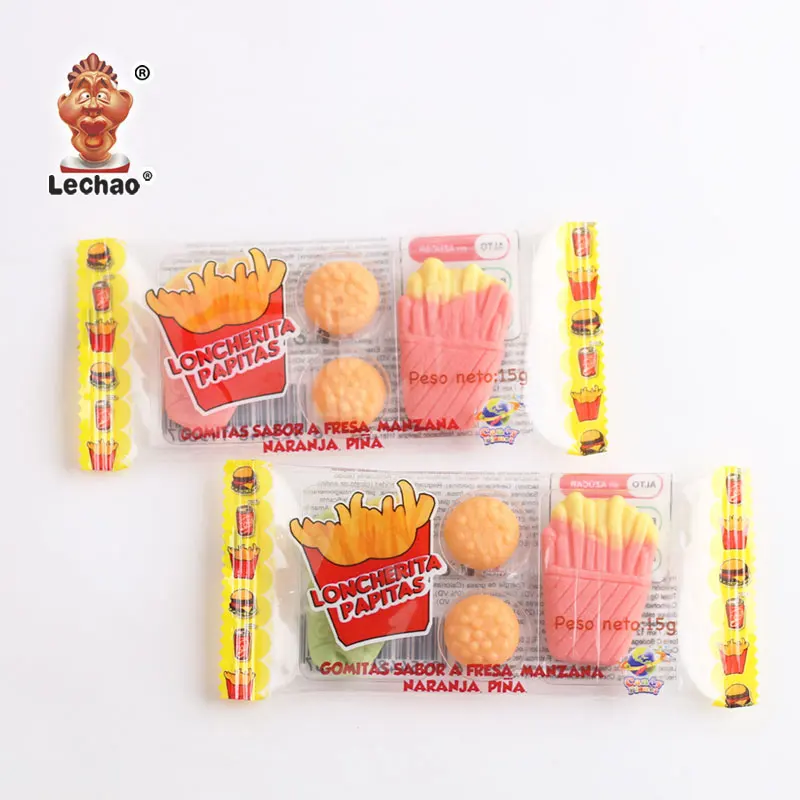 Wholesale cola bottle hamburger french fries fast foods series gummy candy assorted soft candy
