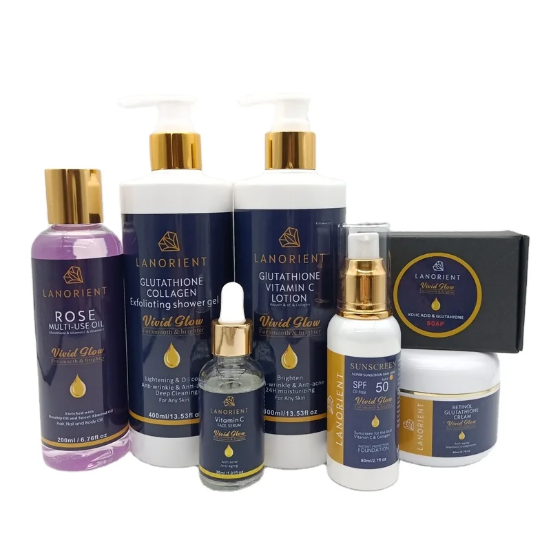 Hot Natural Organic Good Products Private Label Niacinamide Vegan Face Brightening Skin Care Set (New) For Dark Skin