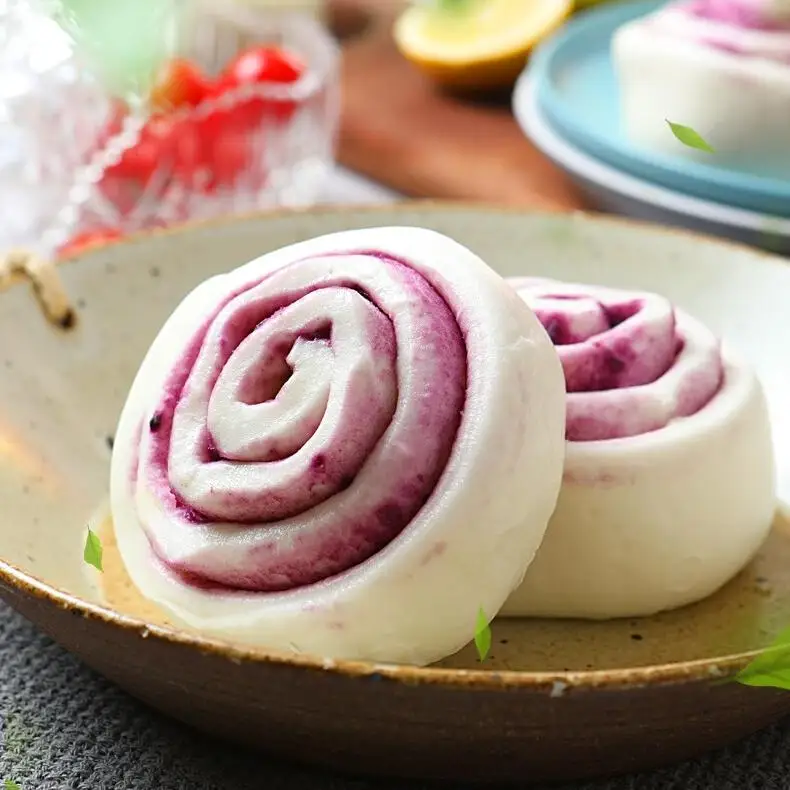 Chinese Frozen Steamed Purple Sweet Potato Roll Cantonese Style Purple Sweet Potato Roll