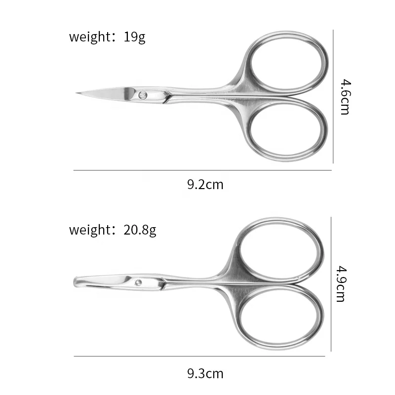 Professional Stainless Steel Pointed and Rounded Tips Paper Beauty Nose Nasal Safety Grooming Scissors