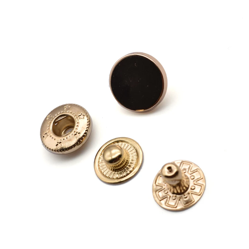 Oem Decorative Accessories Logo Round Press Shirt Bag Cloth Zinc Alloy Cover Custom Metal Snap Buttons For Clothes