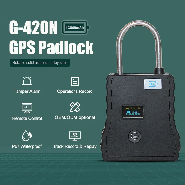 G420N GPS Smart Lock Tracker Trailer Padlock Cargo Online Monitor Electronic Lock