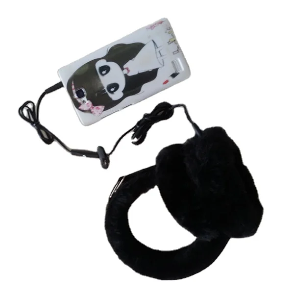 Fur warming earmuff headphones winter headset from China factory