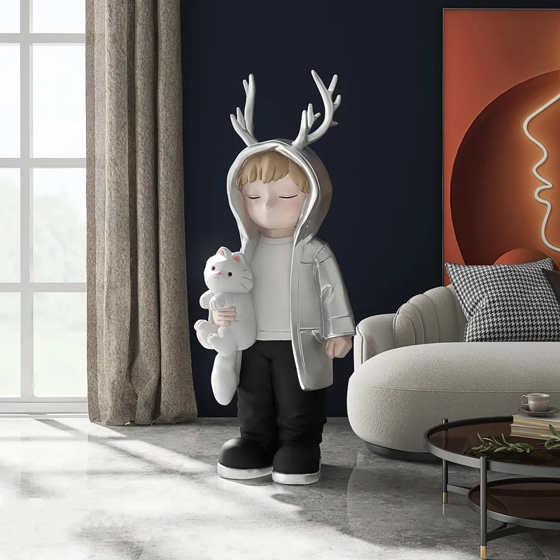 New Cartoon Rabbit Boy Welcome Decoration Living Room Large Landing Modern Home Decoration Wedding Gift To The Couple