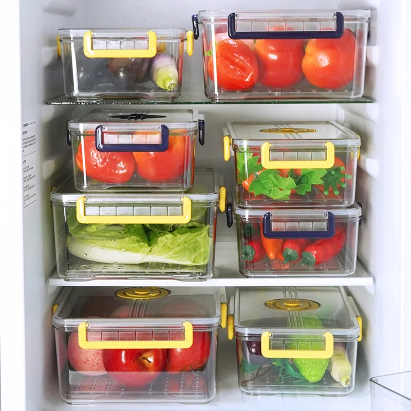 2.8LFridge Organizer Timer Plastic container Refrigerator Storage box