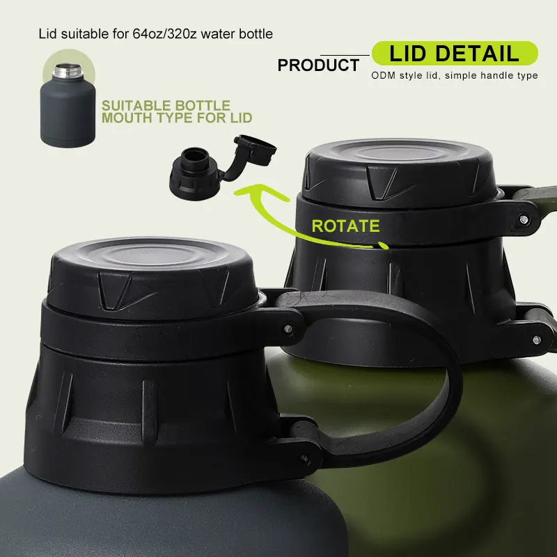 32oz 64oz 128oz 194oz Gallon Water Bottle Large Insulated Bottle  Stainless Steel Beer Growler For Outdoor Camping Traveling