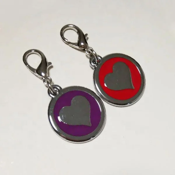 Cusomzied soft enamel design cat charm name pendant metal dog collar tags