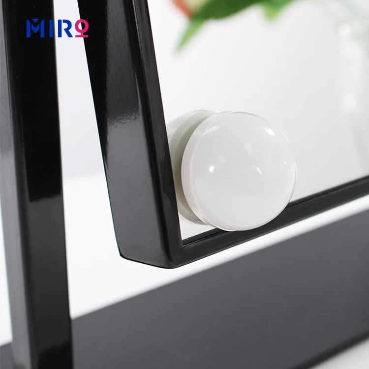 Hollywood Mirror with 12 bulbs Wall Mounted or Desktop Make up Vanity Mirror Alu Framed Customize Lighted Mirror For Powder room