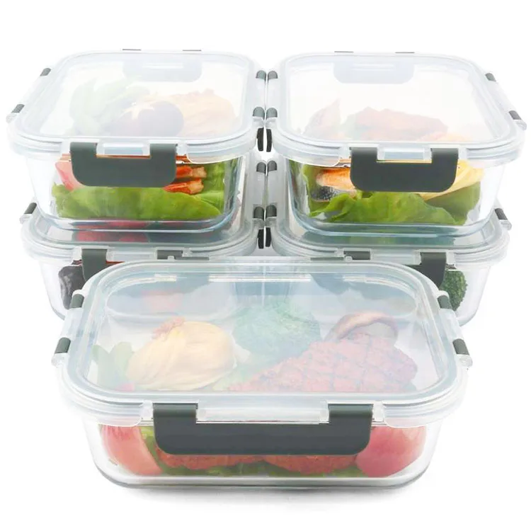 Wholesale Kitchen Storage Containers, Glass Meal Prep Container for Lunch, Glass Storage Containers with Lids