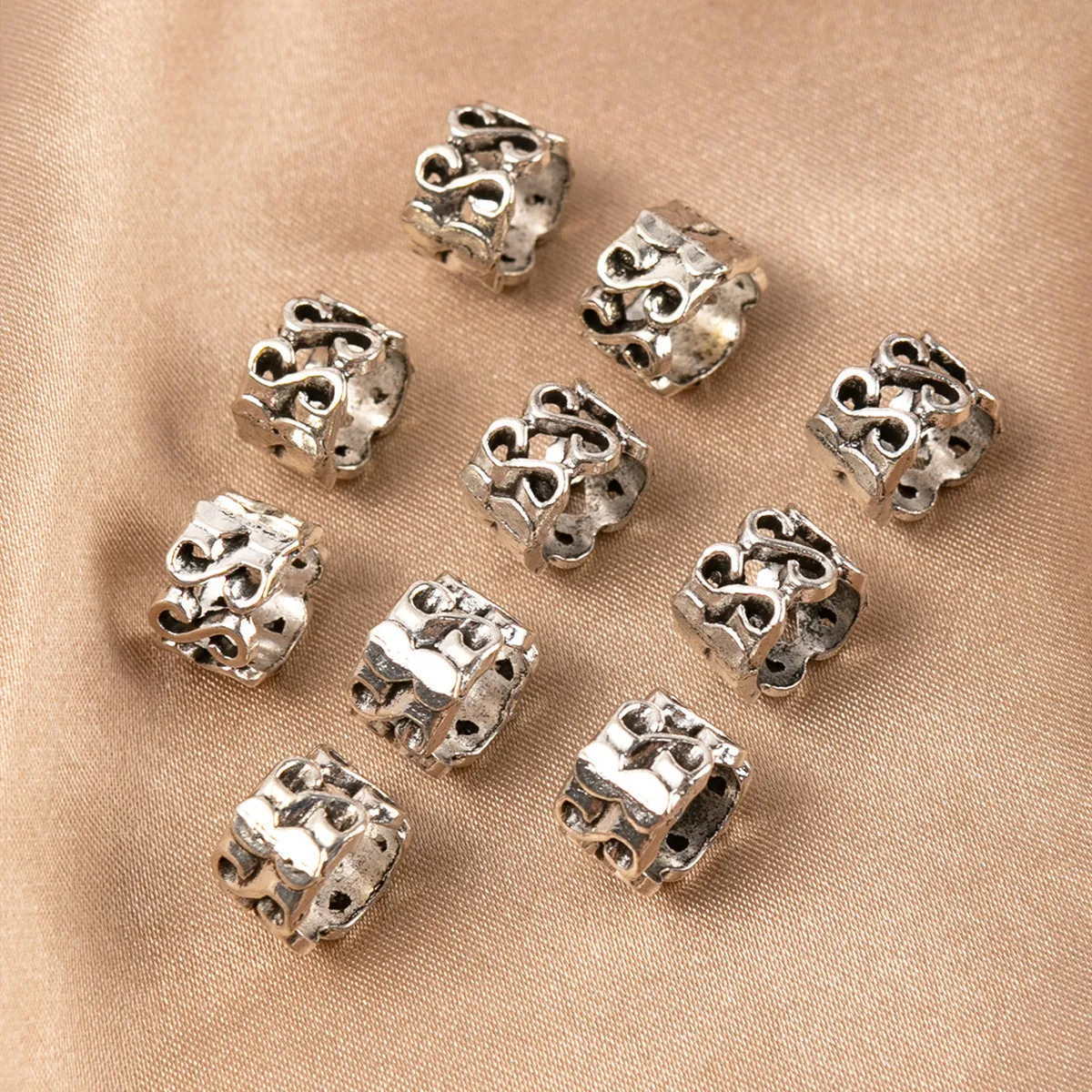 Gold Plated Retro Hair Beads For Braids Accessories