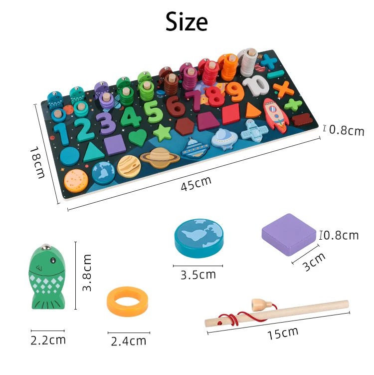 
Montessori Wooden toys Cosmic logarithmic puzzle board educational Puzzle boards 