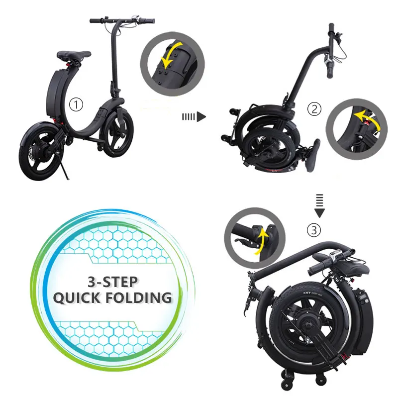 Manufacturer Direct 36V 250W 14inch Gas Tires Light Folding Electric Bicycle Bike