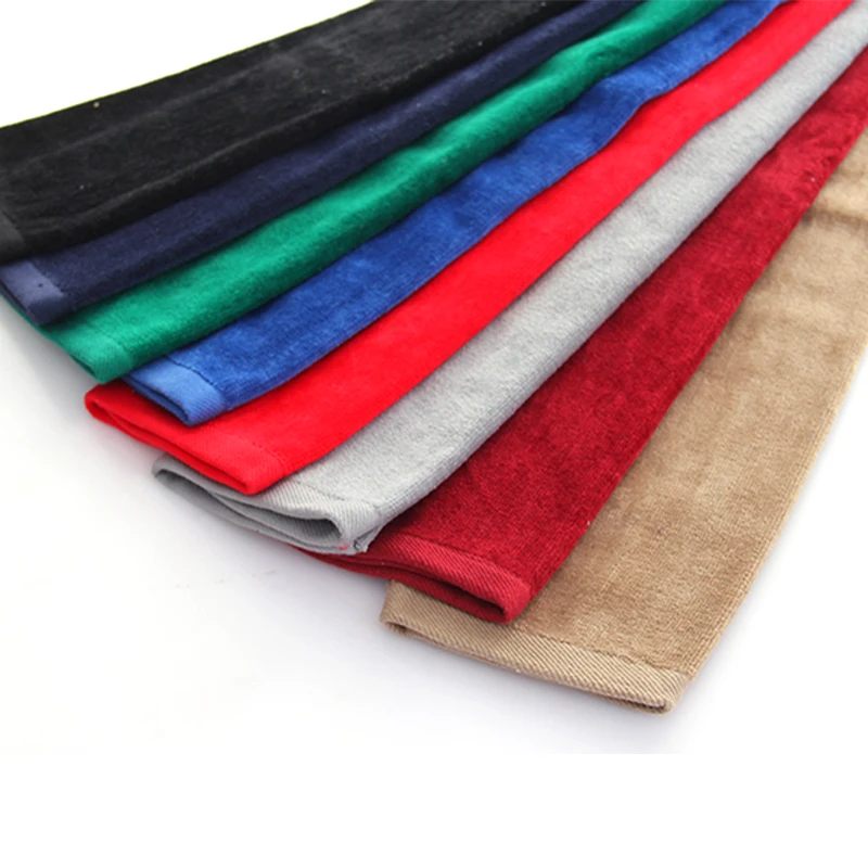 Spot wholesale Accept Custom Embroidered Logo Players Golf Towel Plain Color Golf Ball Towel