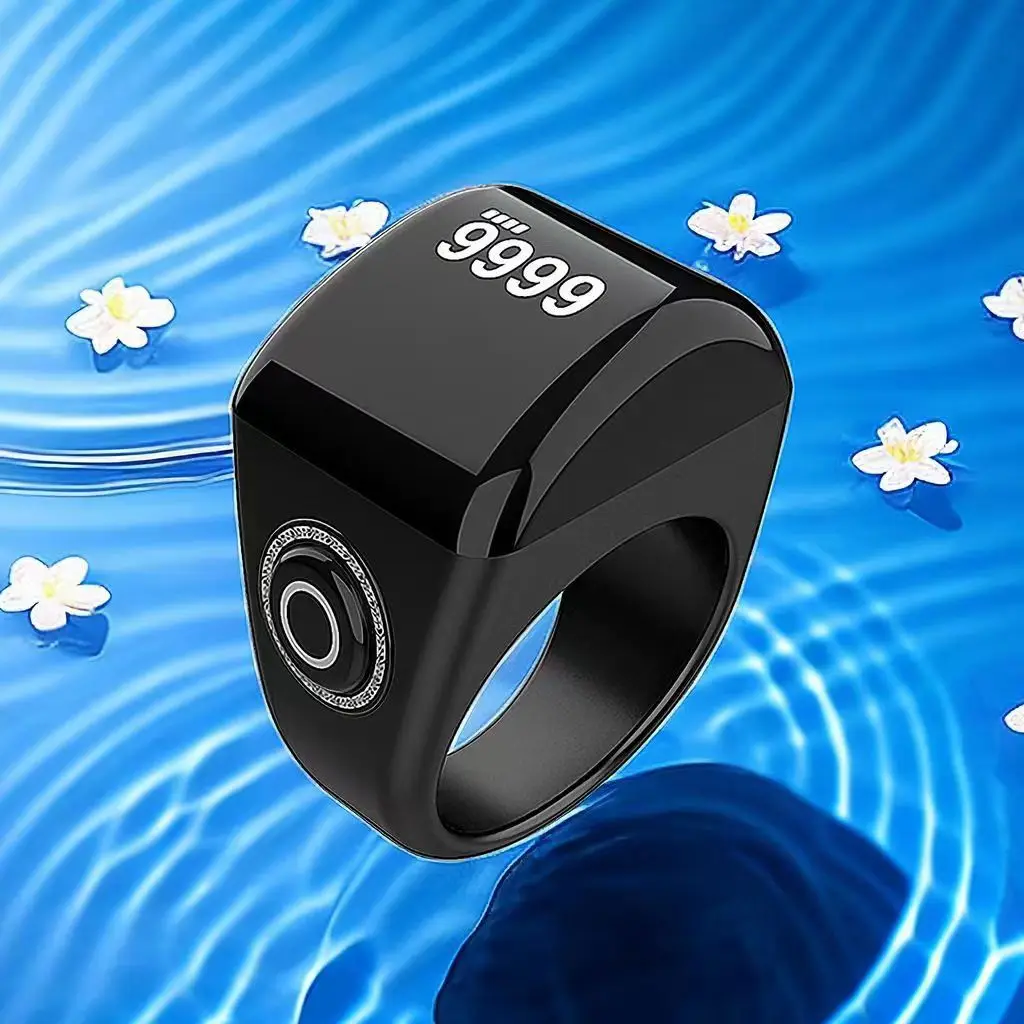 Muslim  gift digital azan alarm clock tasbeeh tasbih zikr ring Metal electronic tasbih zikr ring