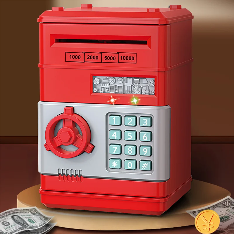 Customized wholesale Password  Bank Digital Electronic Money Bank Mini ATM Cash Coin Saving Can Toys Birthday for Kids