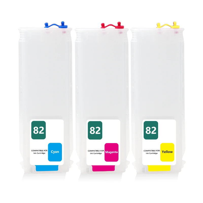 OCBESTJET 280ML 10 82 For HP Designjet 500 Reset Chip Cartridge Empty Refillable Ink Cartridge With Chip For HP 500 800 Printer