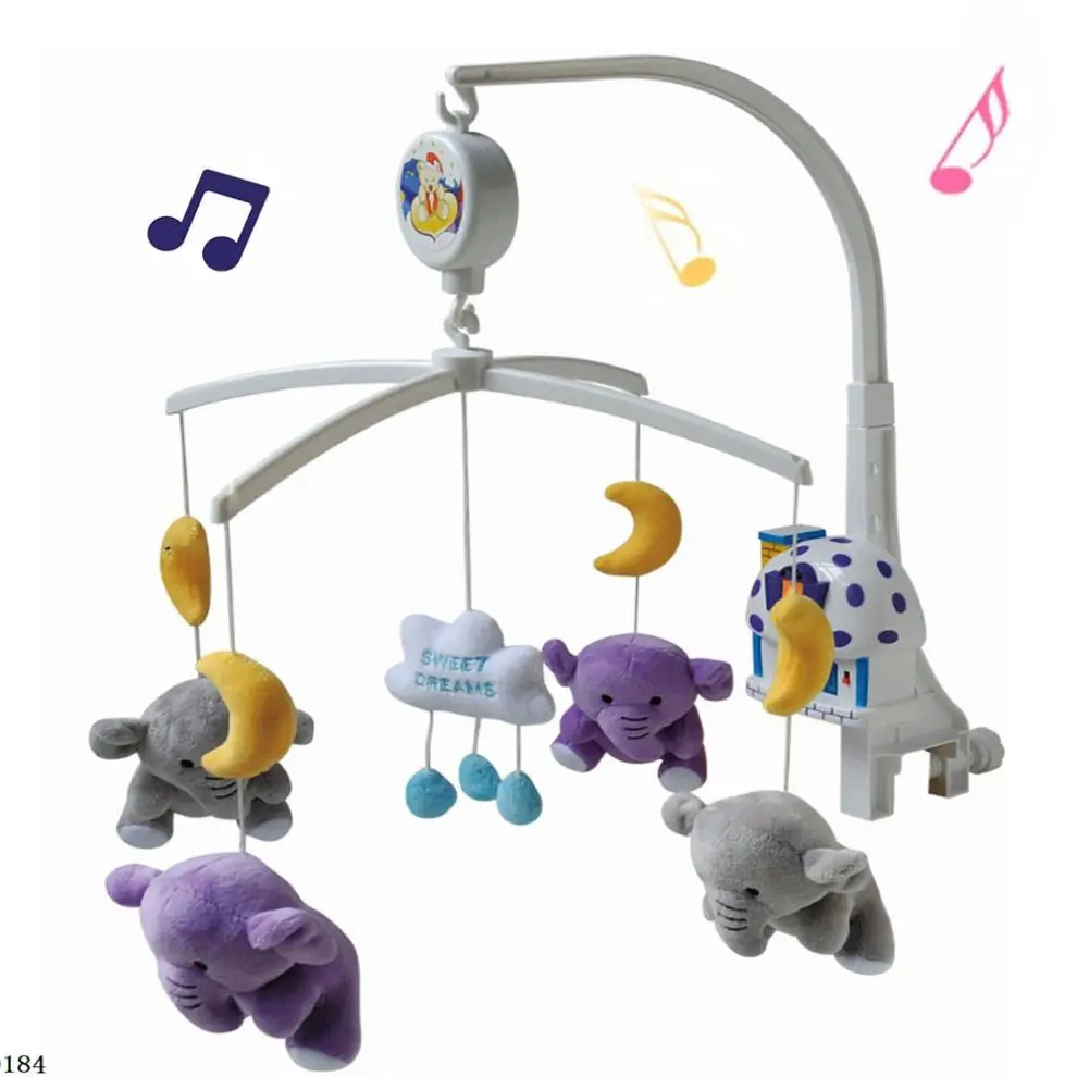 Wholesale Wind-Up Auto Music Box baby musical crib mobile recordable rotating baby bed bell musical