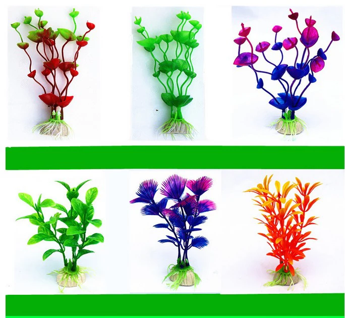 Wholesale Artificial Plastic Plants Aquarium Decor Fish Tank Decoration Ornament