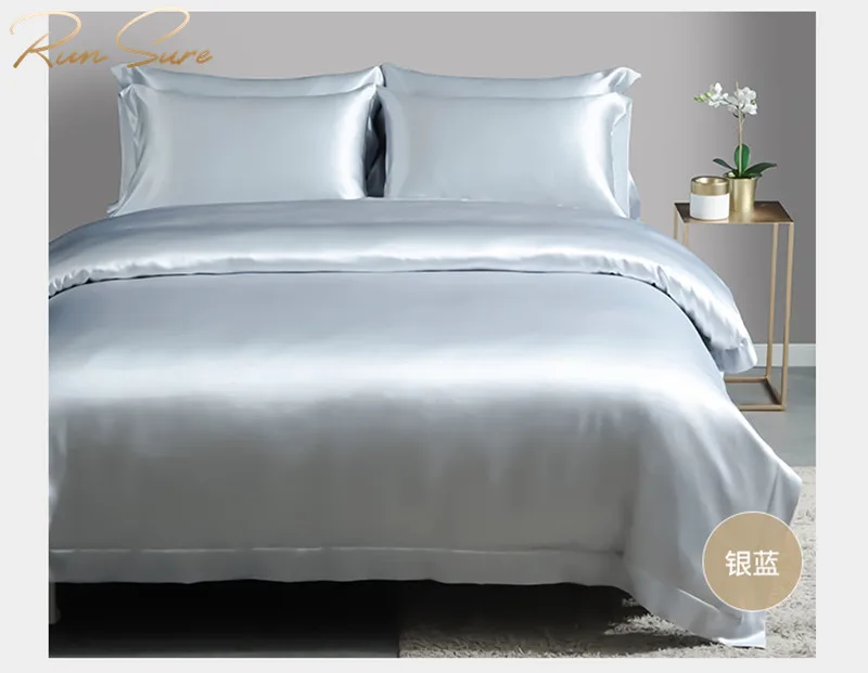 100% silk seamless red silk bed sheets pure red silk bedding set good for skin and hair