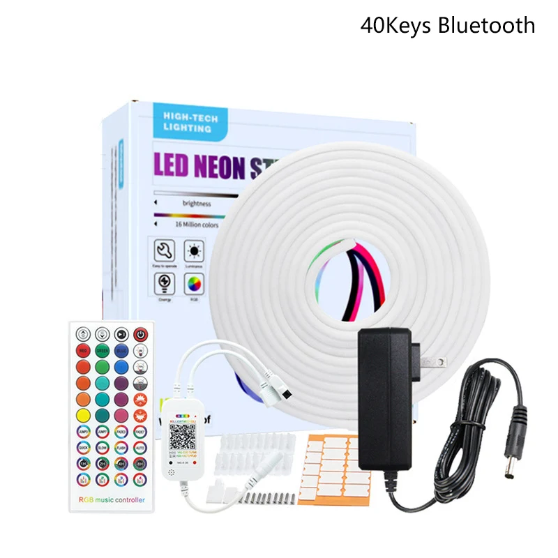 LED neon light strip 12V shaped line light waterproof 5 meter set flexible 6*12 RGB silicone rope light