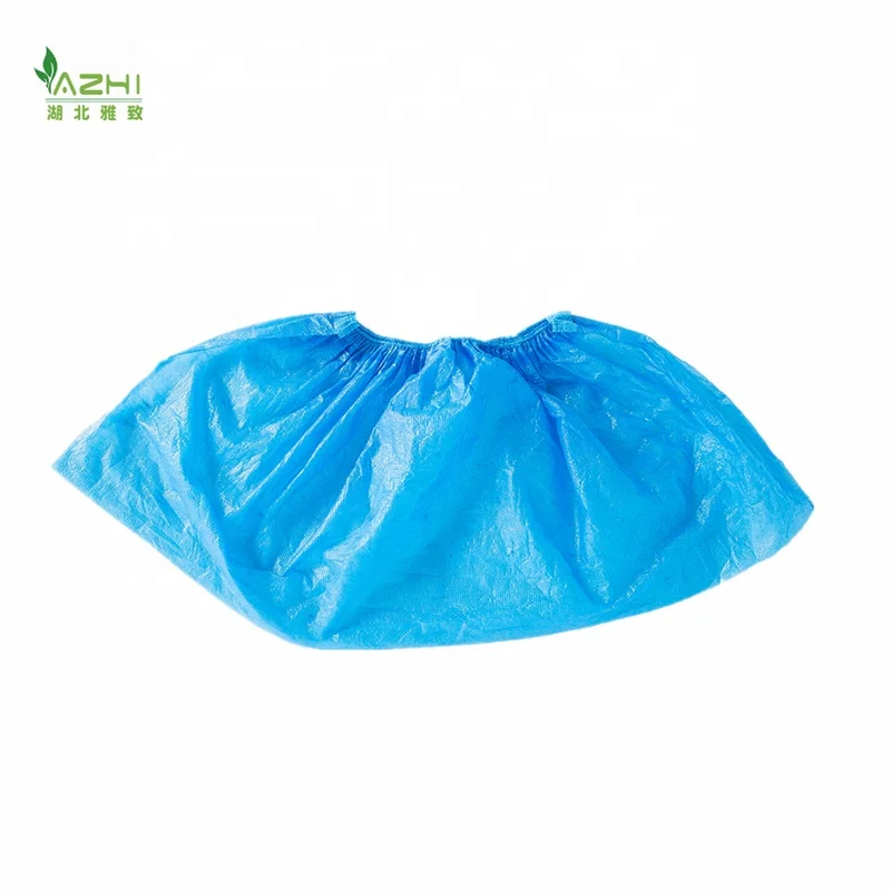 Disposable plastic rain cover for shoes non woven half shoe cover blue PE waterproof boot covers