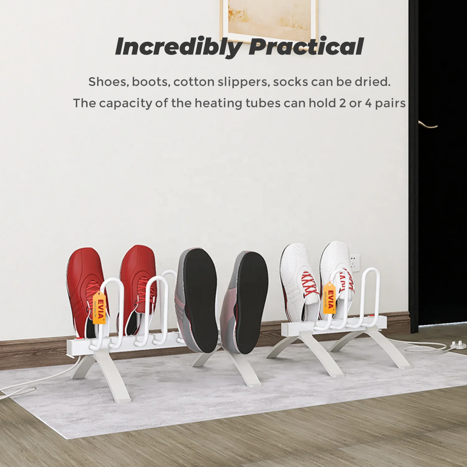 EVIA Latest Portable Energy Saver Electronic Furniture Family Children Shoes Dryer