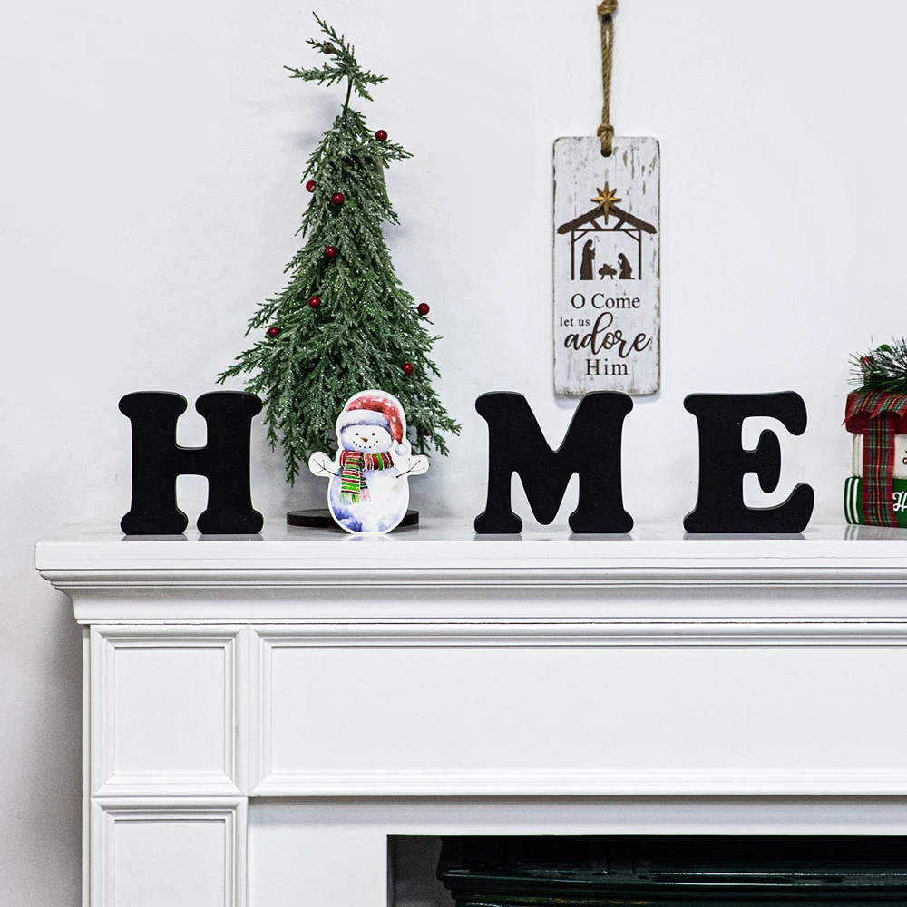 Wooden snowman Christmas Decorations Christmas holiday decoration desktop ornaments