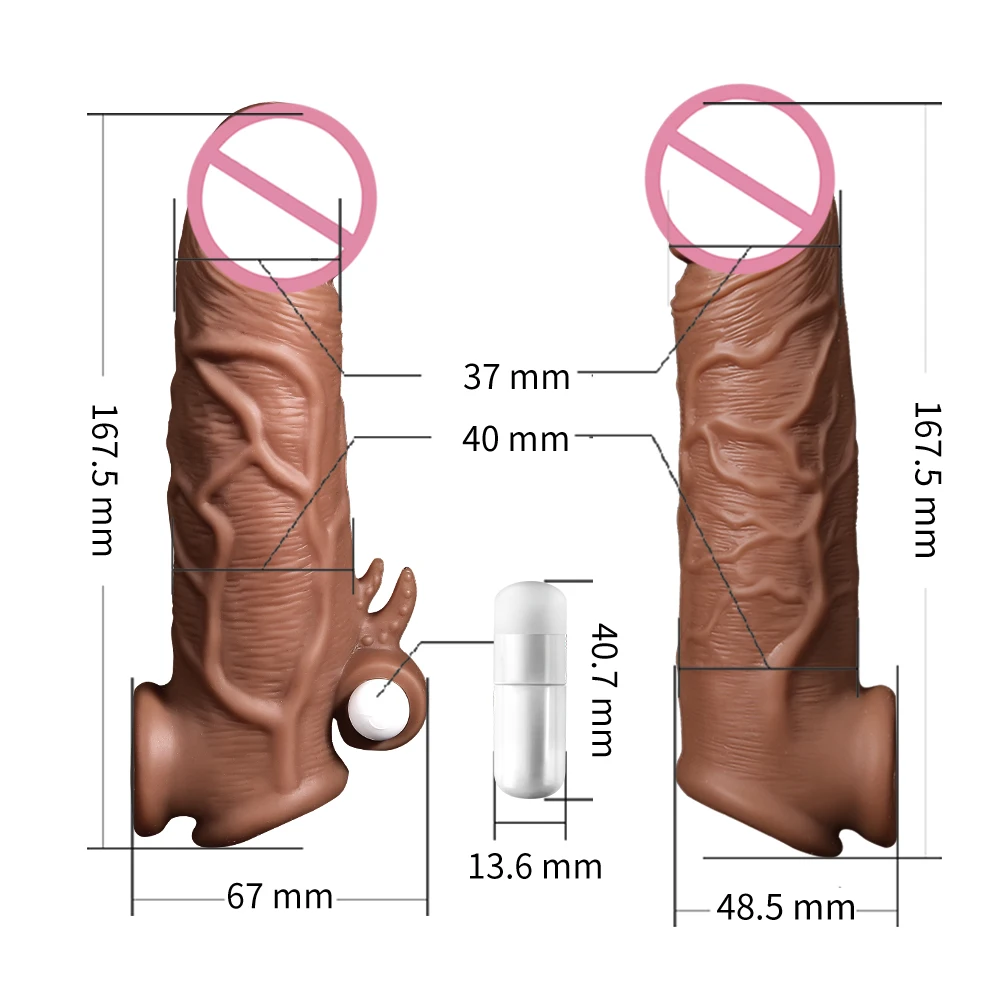 Hollow Dildo Cock Ring penis sleeve Aphrodisia Penis  Real Skin For Men