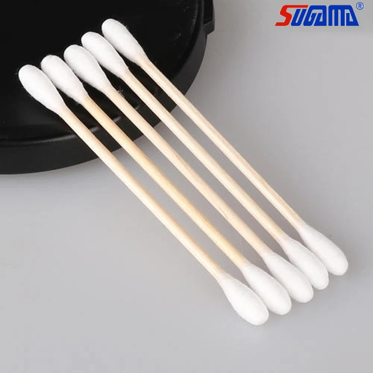 wholesale disposable eco-friendly natural cotton swab paper stick cotton ear buds