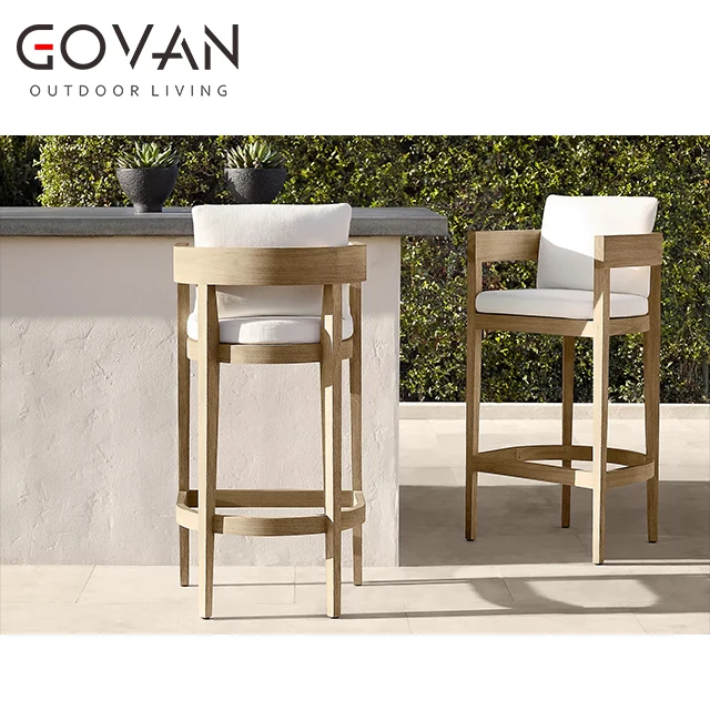 New Arrival Outdoor Furniture Garden Patio Leisure Solid Teak Wood Barstool