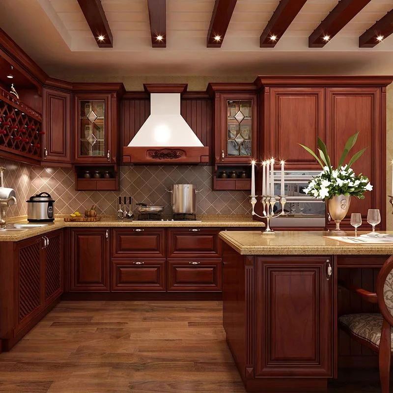 Factory supplier design contemporary collection solid wood kitchen cabinet sets pantry storage cabinetry appliance