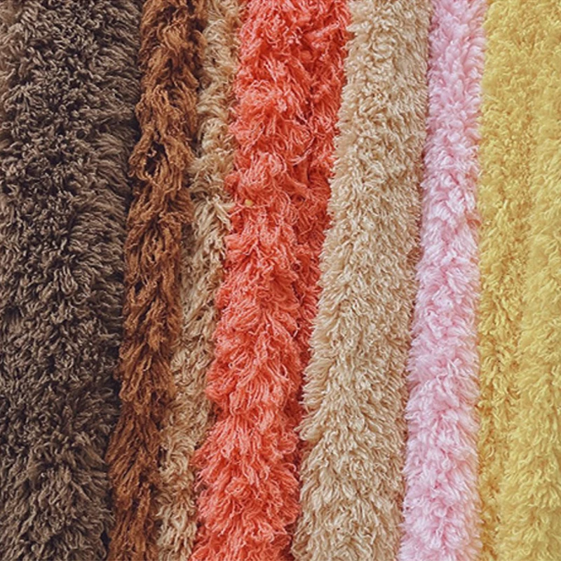 Hot sale boucle teddy bear plush fabric for toys clothing fluffy flannel fabric soft shu velveteen faux fur fabric