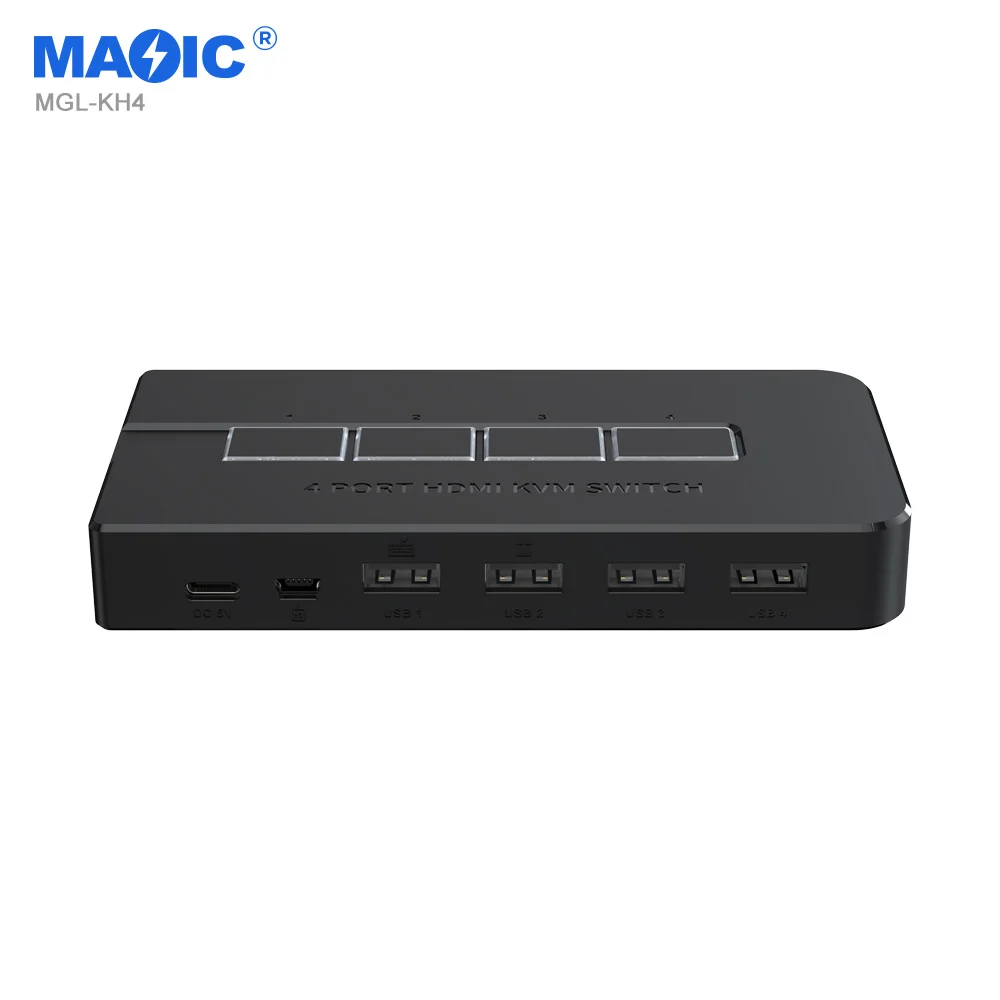 4k 30HZ Hdmi Usb Kvm Switch Splitter 4 In 1Out Hdmi Video Switch Selector 4Port KVM Switch For 4 PC Share Monitor Mouse Keyboard